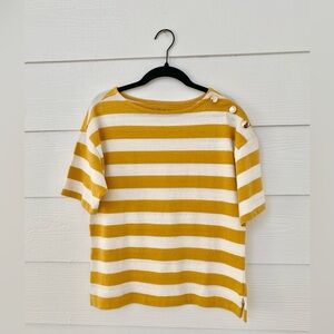 LOFT Striped Mustard Top